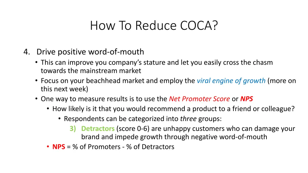 how to reduce coca 4