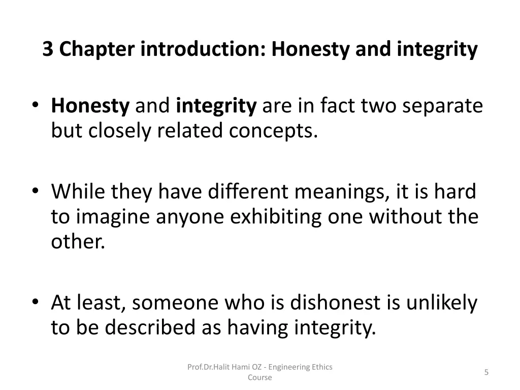 3 chapter introduction honesty and integrity 2