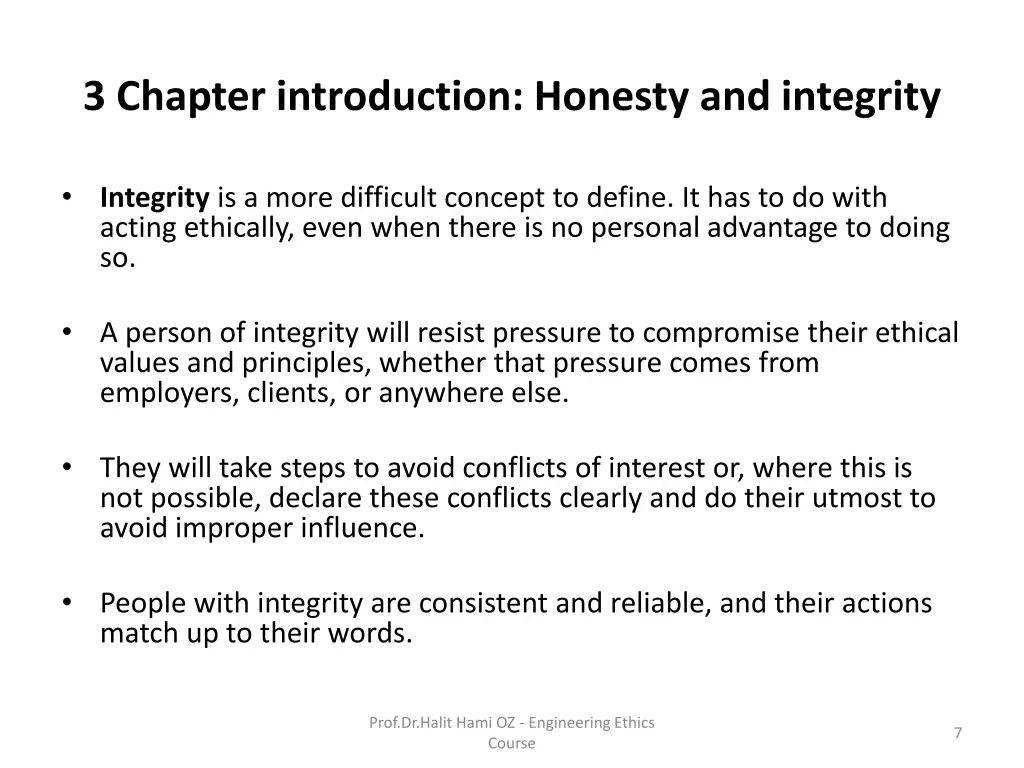 3 chapter introduction honesty and integrity 4