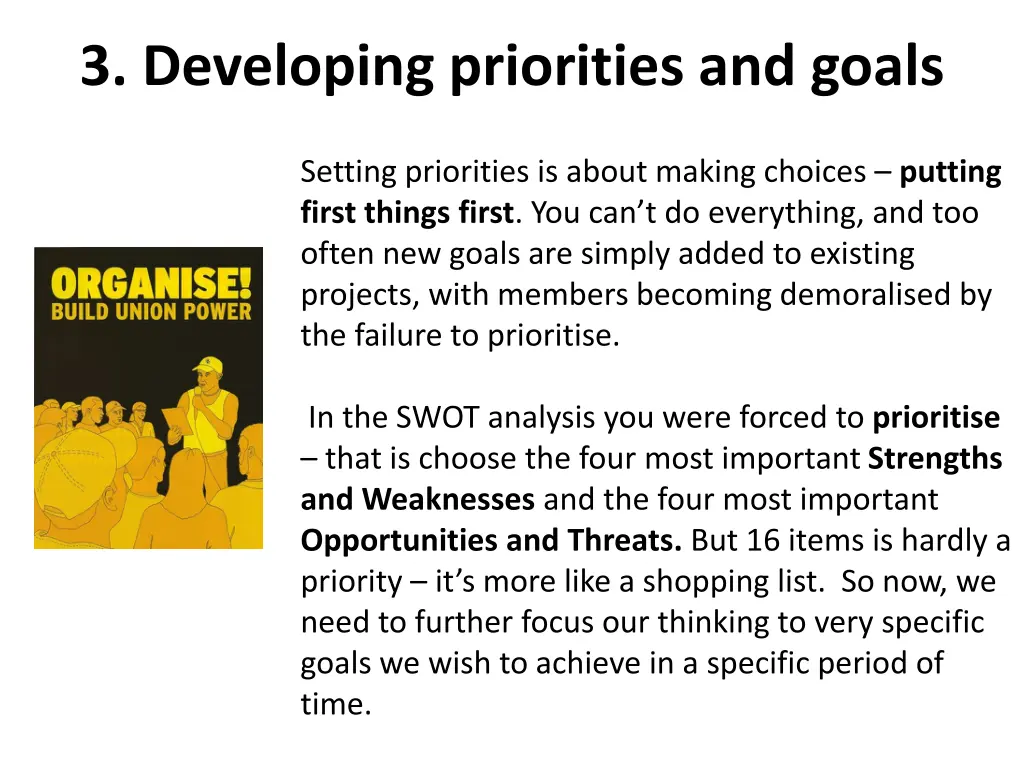 3 developing priorities and goals