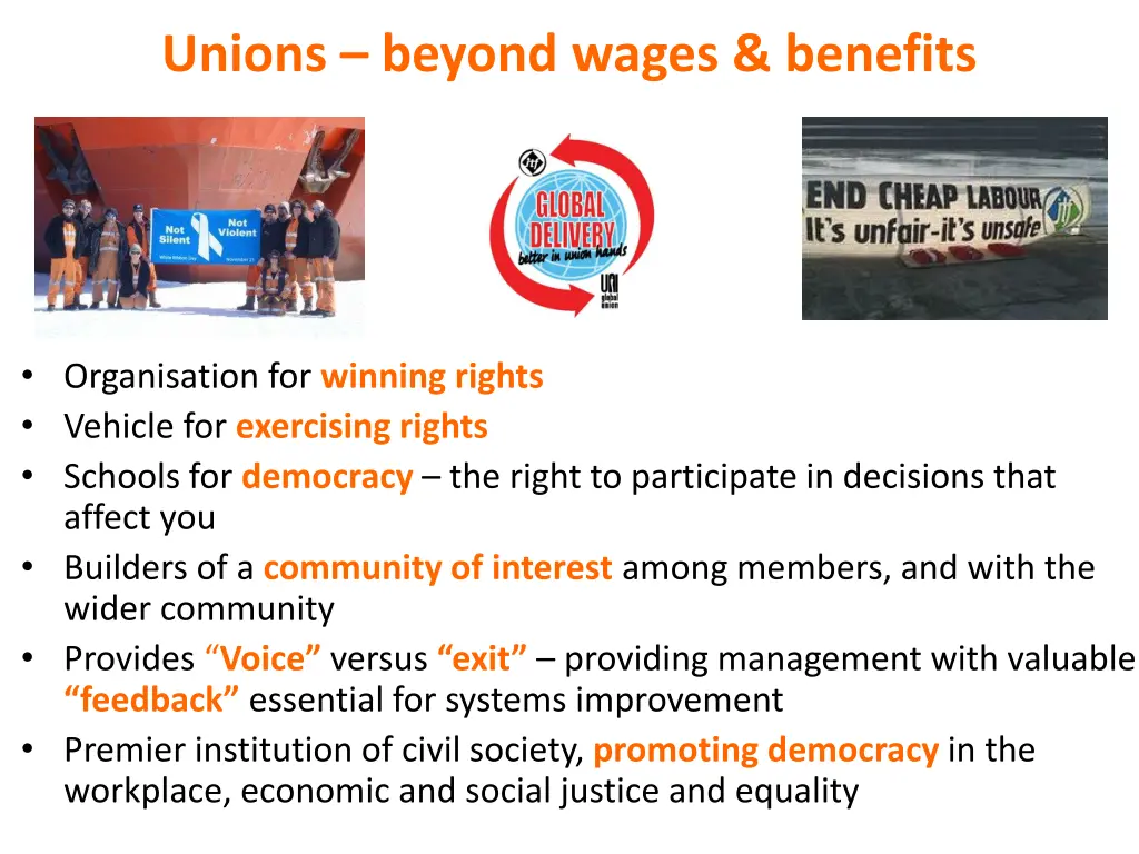 unions beyond wages benefits