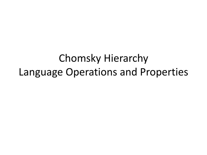 chomsky hierarchy language operations