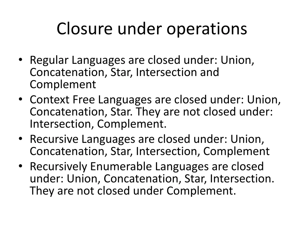 closure under operations