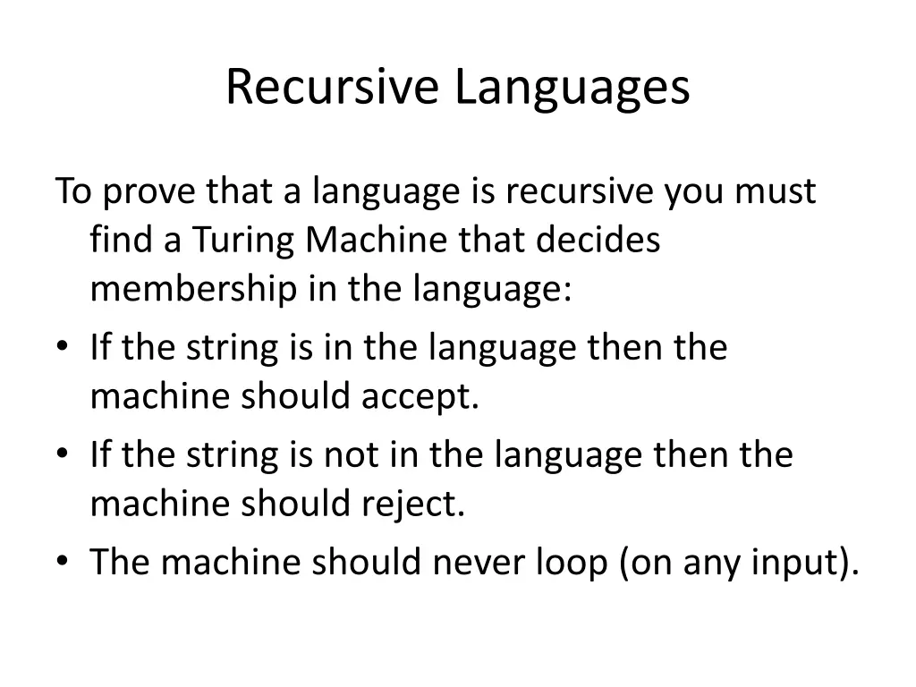 recursive languages