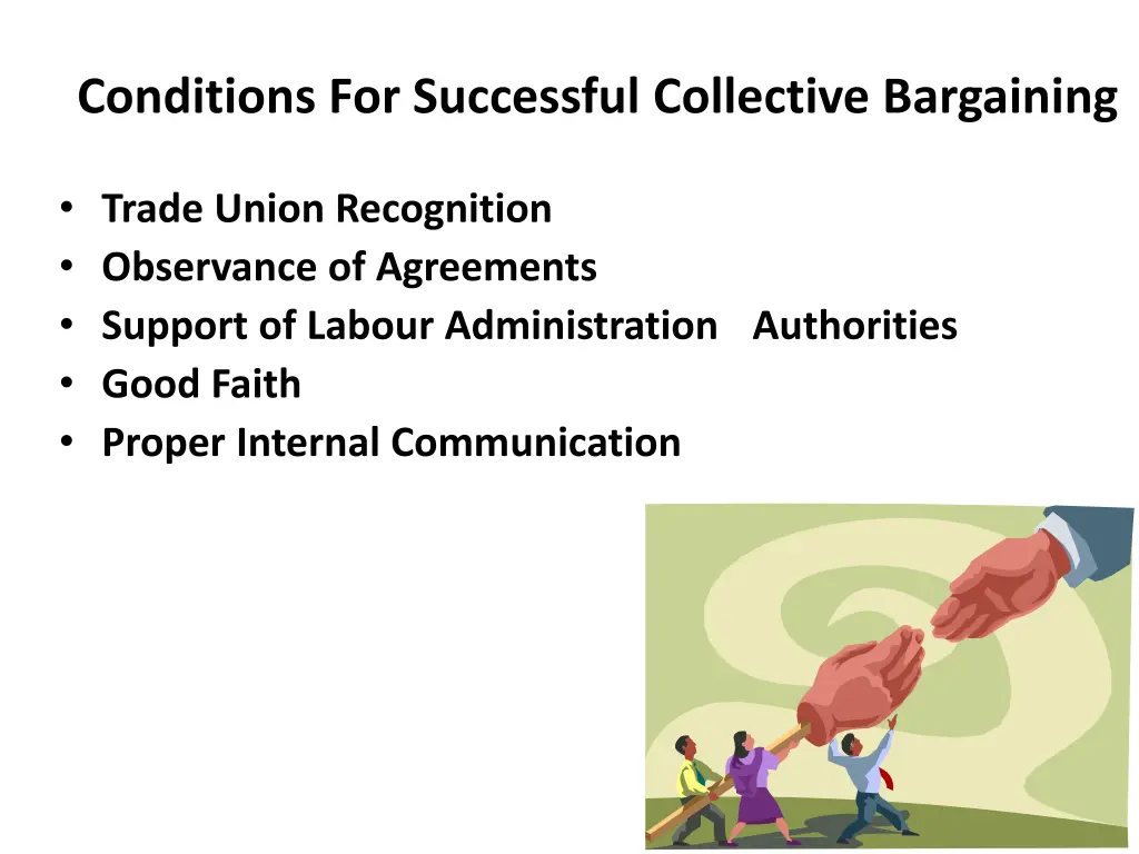 conditions for successful collective bargaining