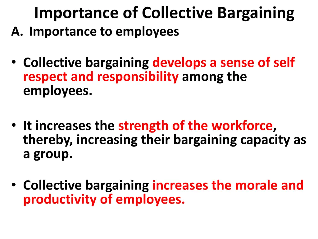 importance of collective bargaining a importance