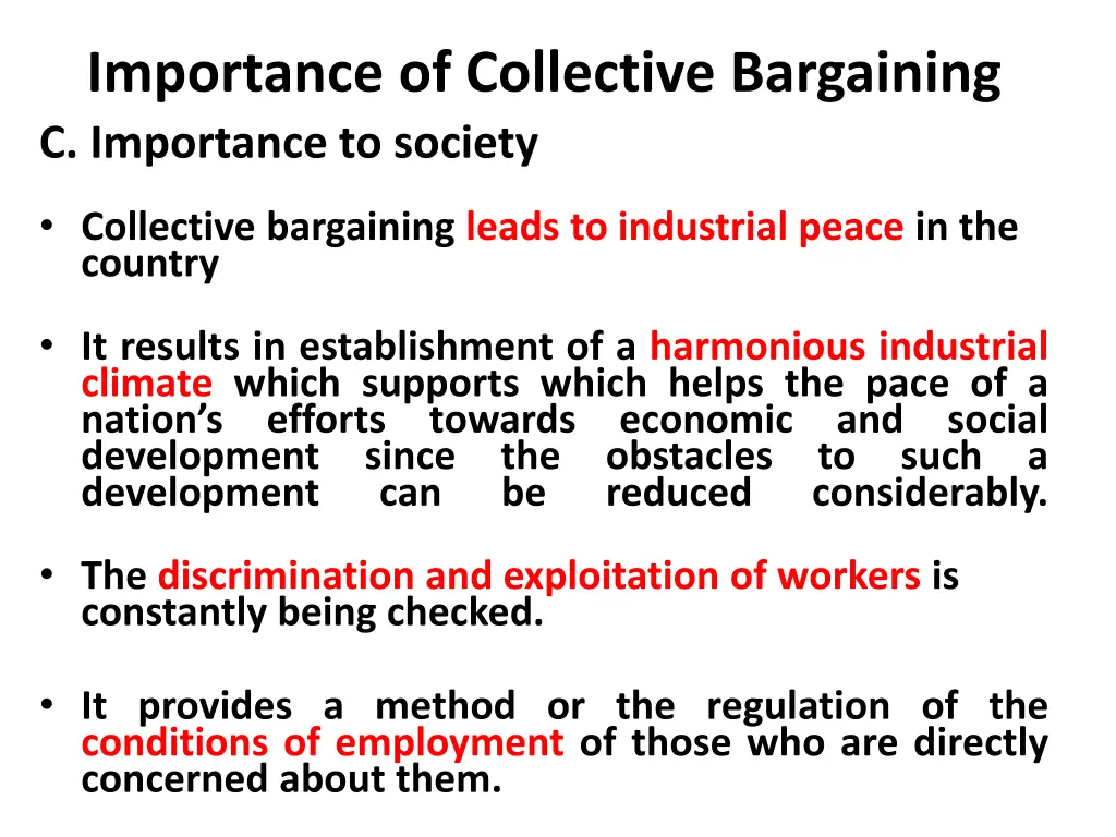 importance of collective bargaining c importance