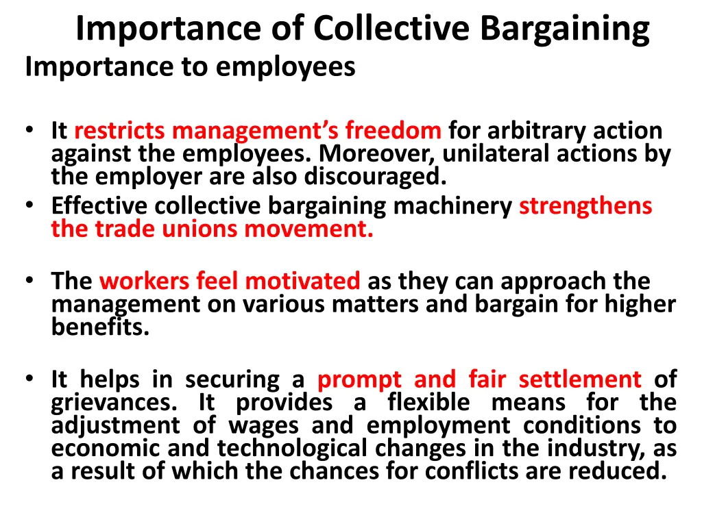 importance of collective bargaining importance