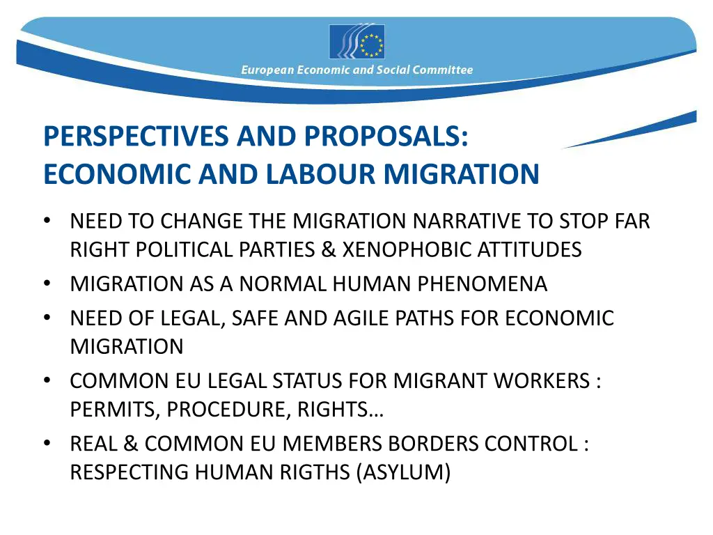 perspectives and proposals economic and labour