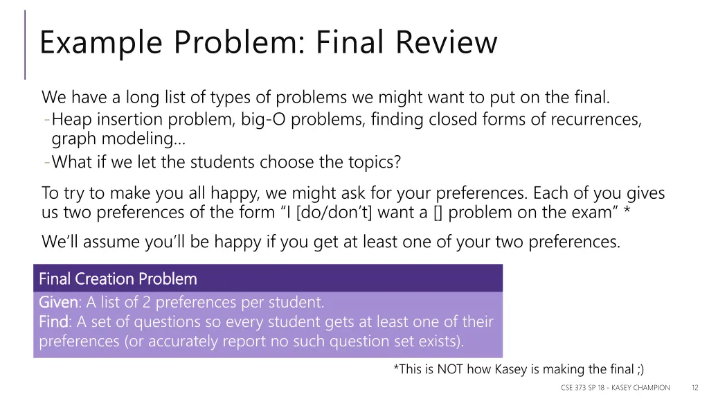 example problem final review