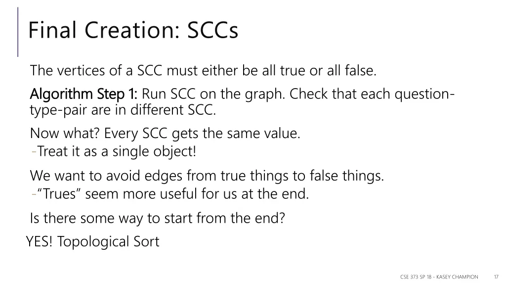 final creation sccs