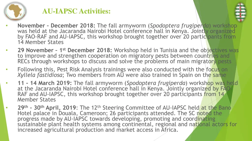 au iapsc activities