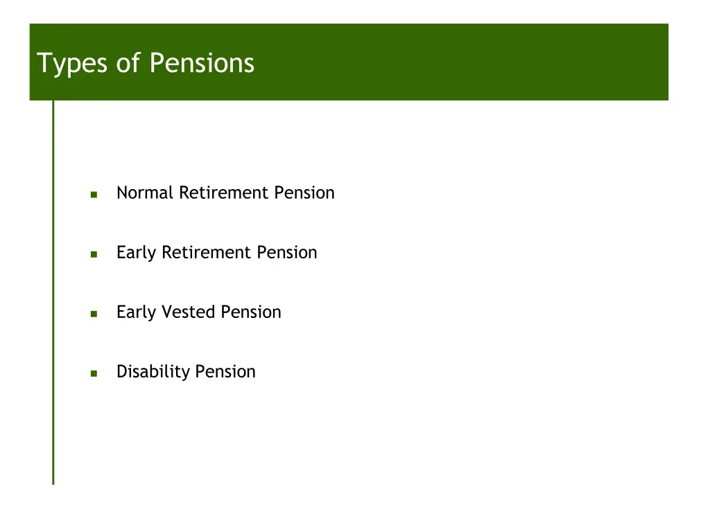 types of pensions