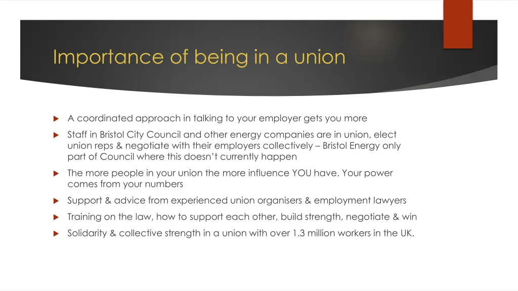 importance of being in a union