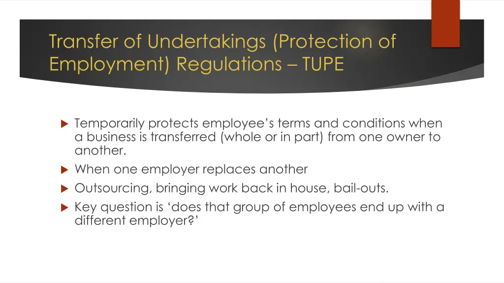 transfer of undertakings protection of employment