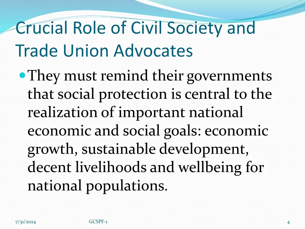 crucial role of civil society and trade union