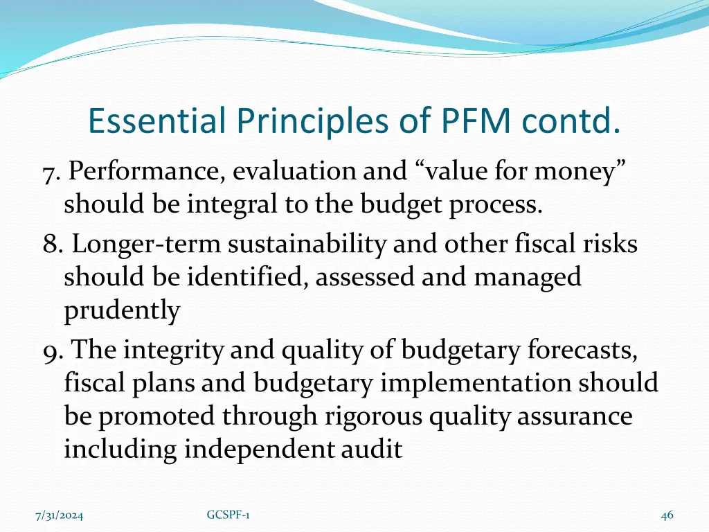 essential principles of pfm contd 1