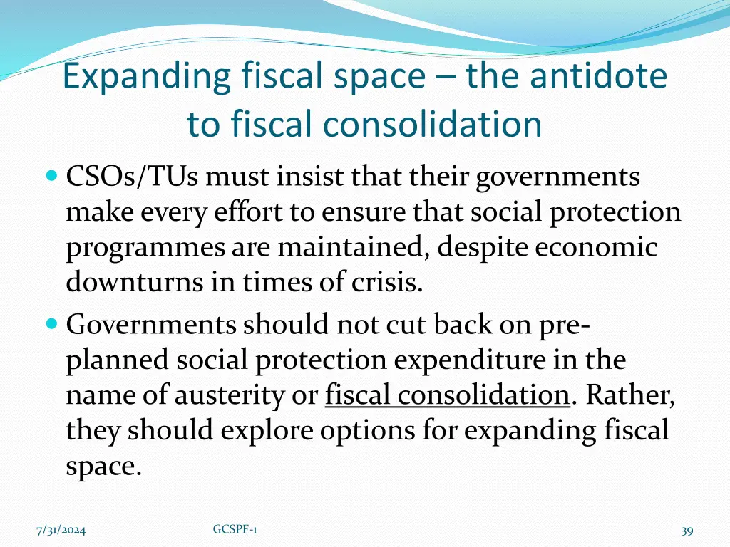 expanding fiscal space the antidote to fiscal