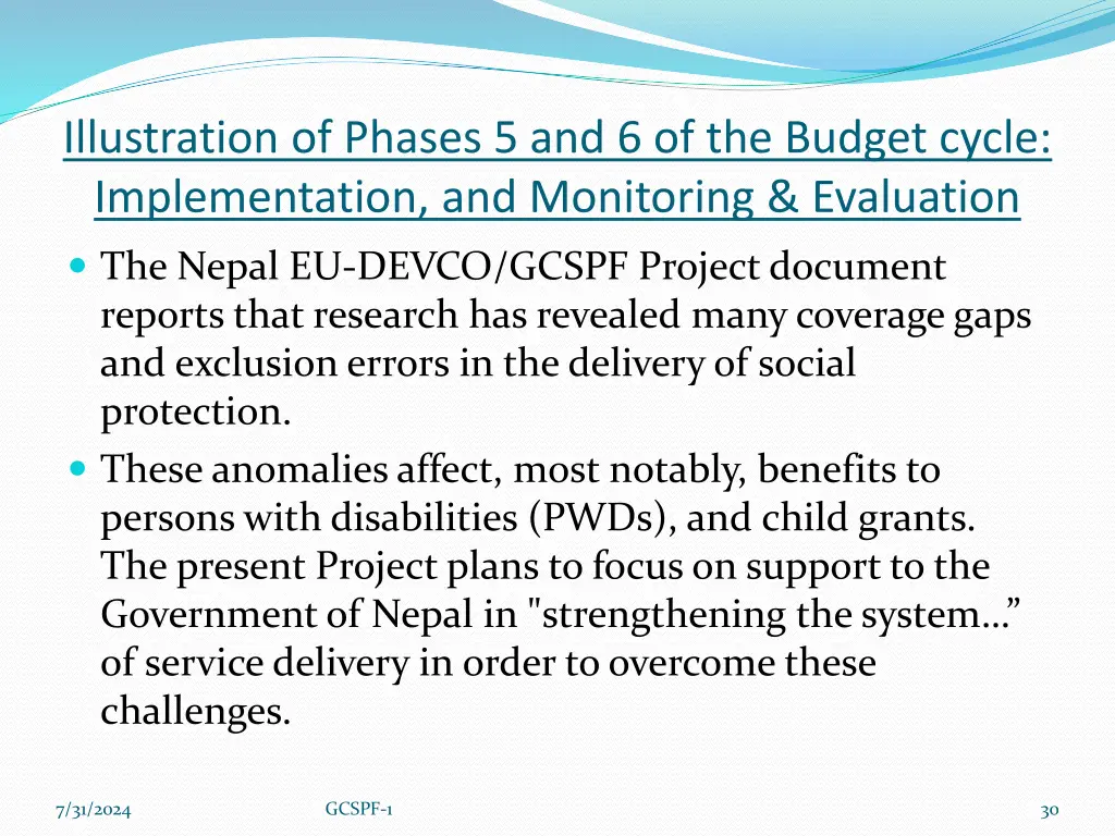 illustration of phases 5 and 6 of the budget