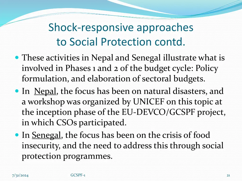 shock responsive approaches to social protection