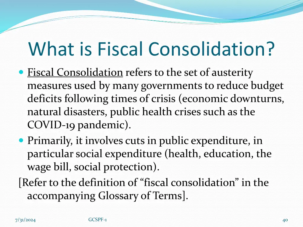 what is fiscal consolidation