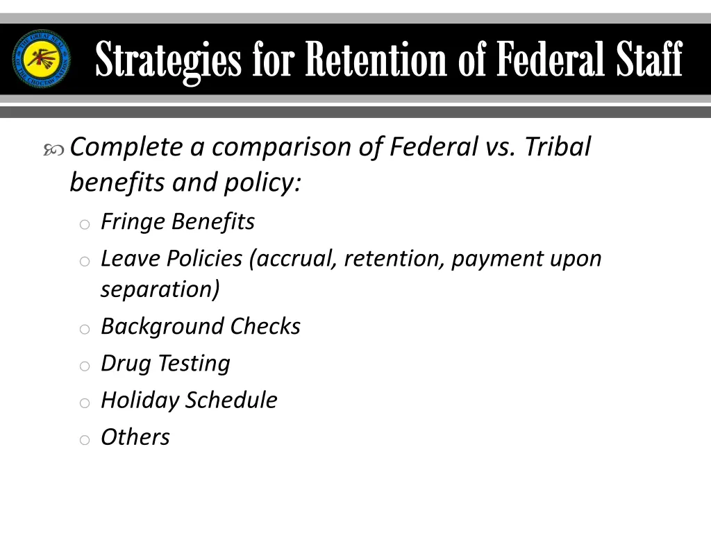 strategies for retention of federal staff 1