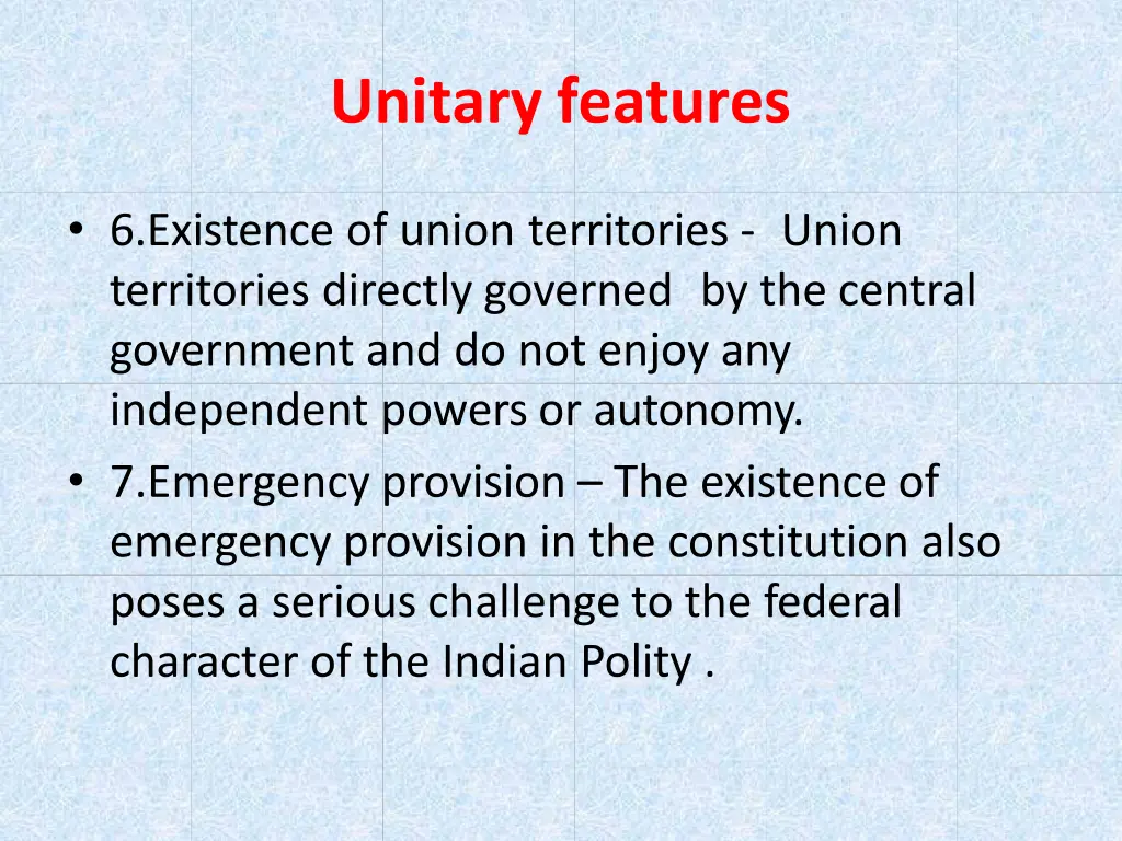 unitary features 2