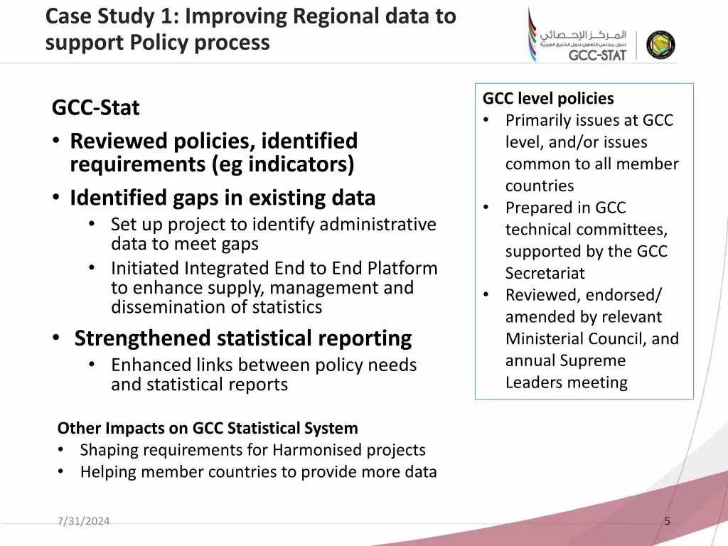 case study 1 improving regional data to support