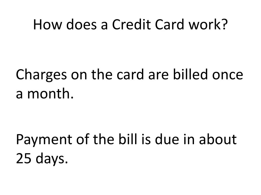 how does a credit card work