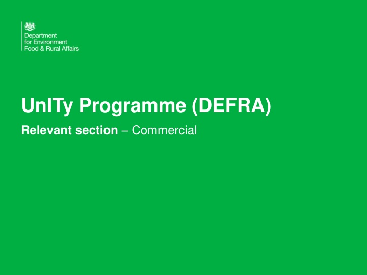 unity programme defra