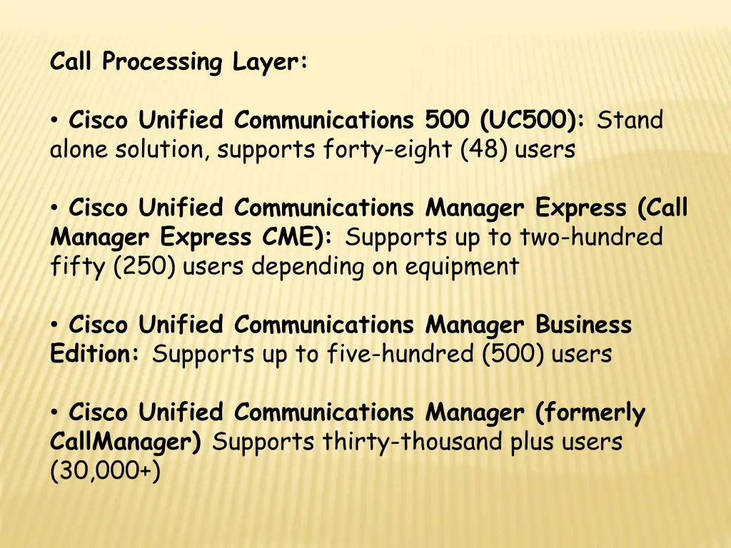 call processing layer