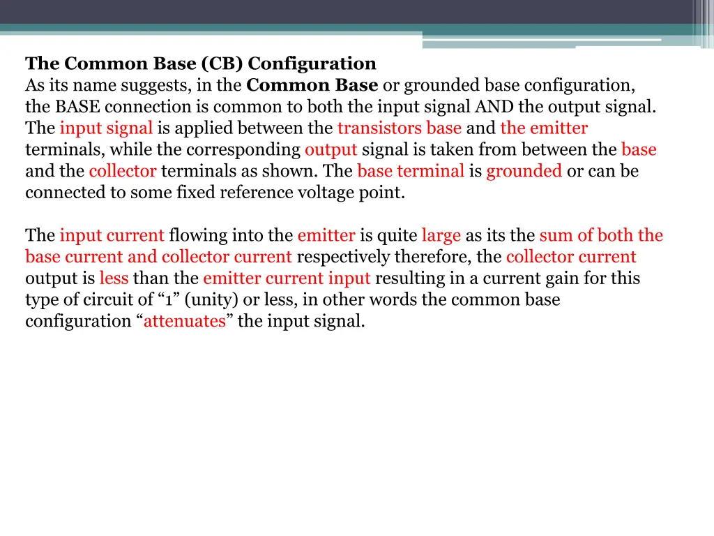 the common base cb configuration as its name