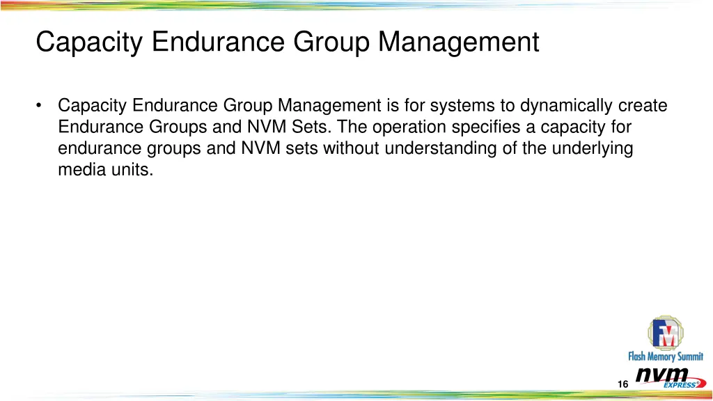 capacity endurance group management