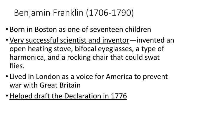 benjamin franklin 1706 1790