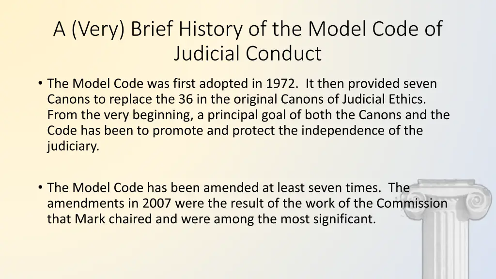 a very brief history of the model code 1