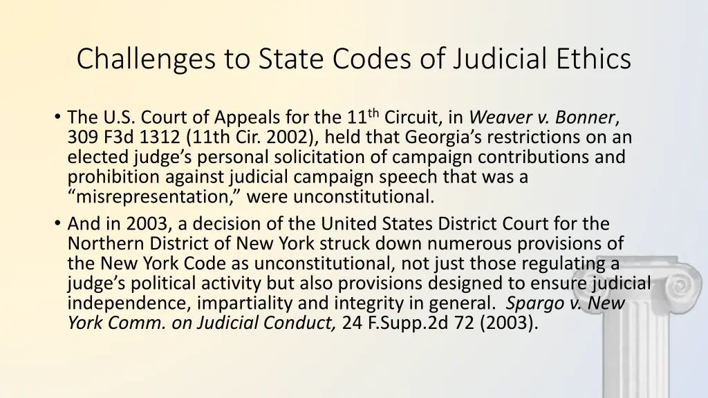 challenges to state codes of judicial ethics 1