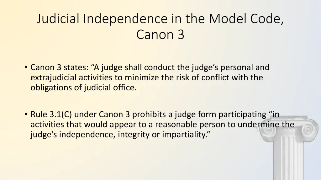 judicial independence in the model code canon 3