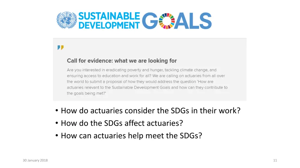 how do actuaries consider the sdgs in their work