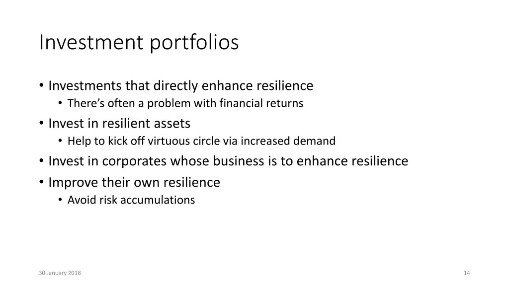 investment portfolios