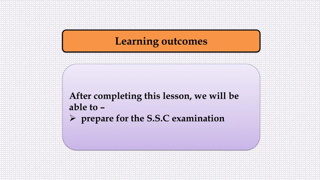 learning outcomes