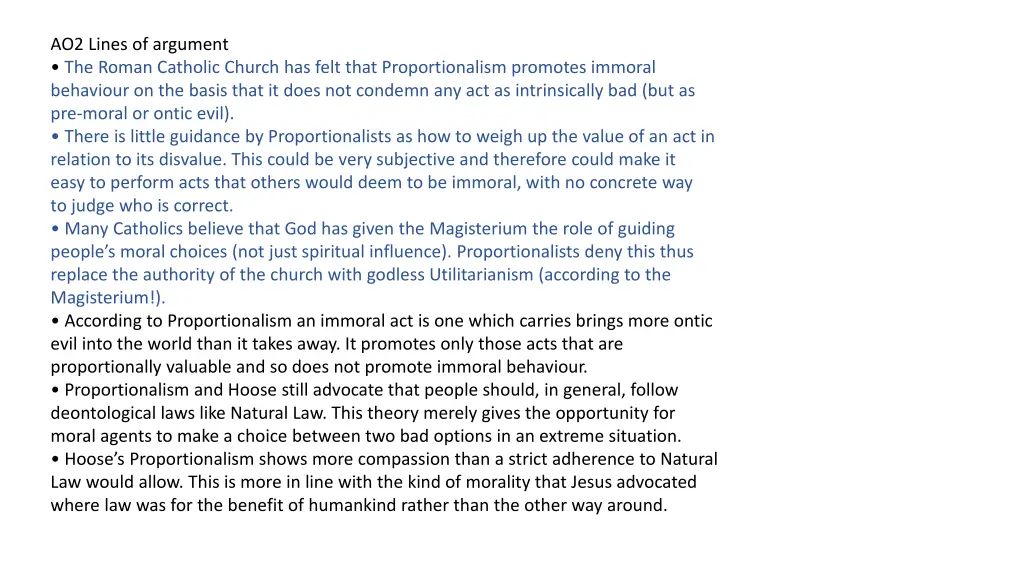 ao2 lines of argument the roman catholic church