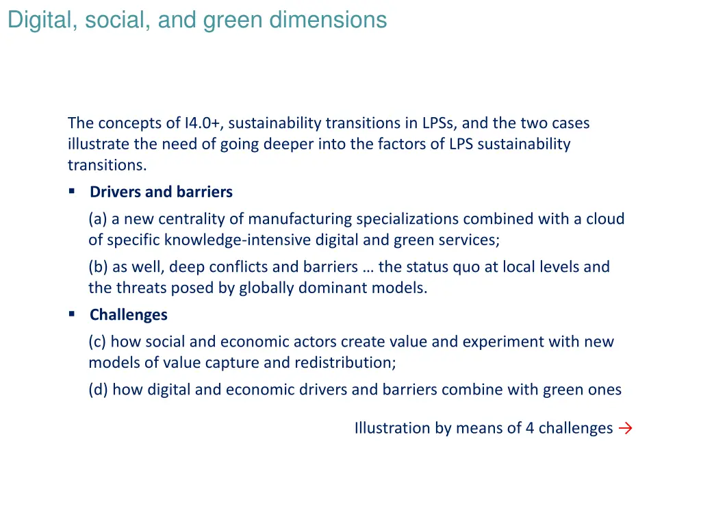 digital social and green dimensions