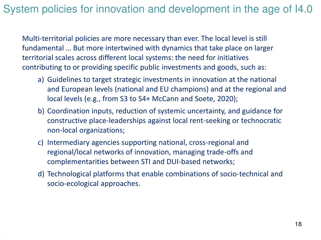 system policies for innovation and development