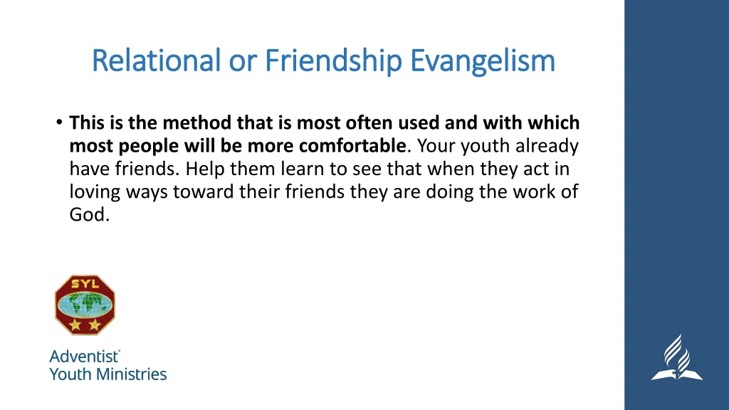 relational or friendship evangelism relational