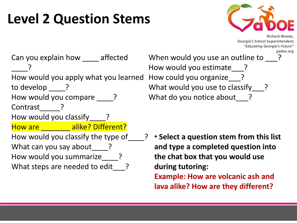 level 2 question stems