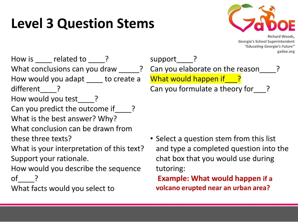 level 3 question stems