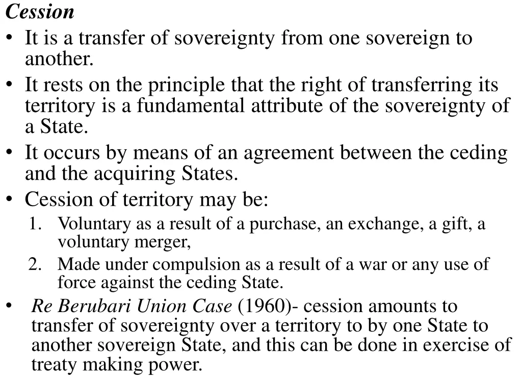 cession it is a transfer of sovereignty from