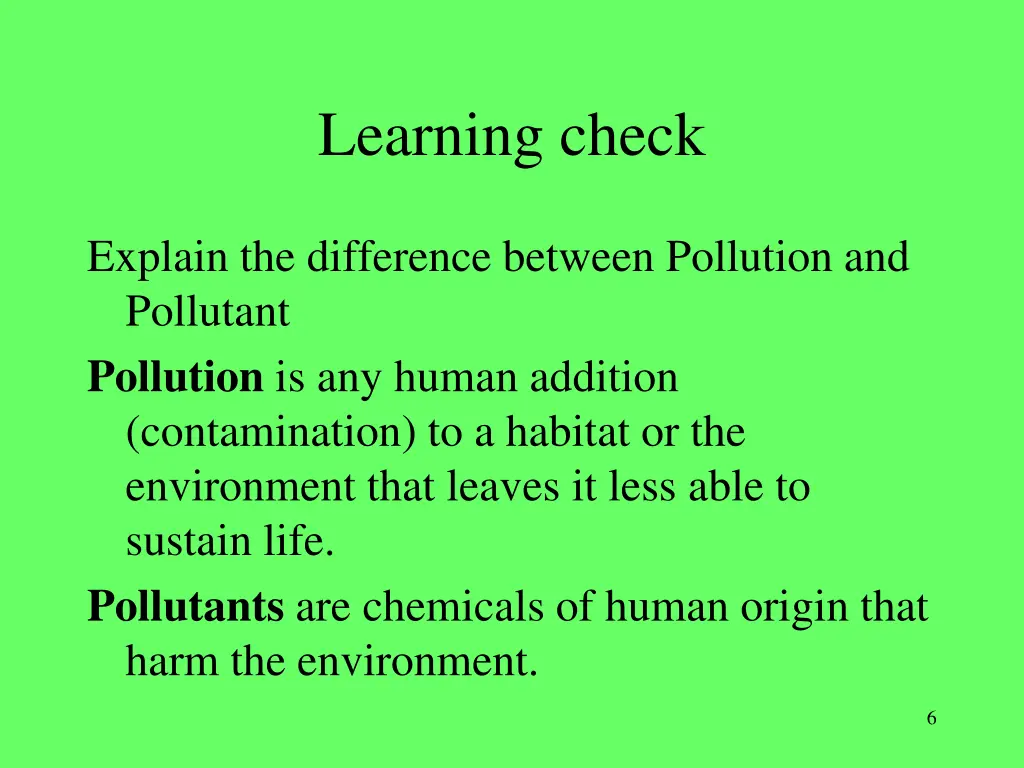 learning check