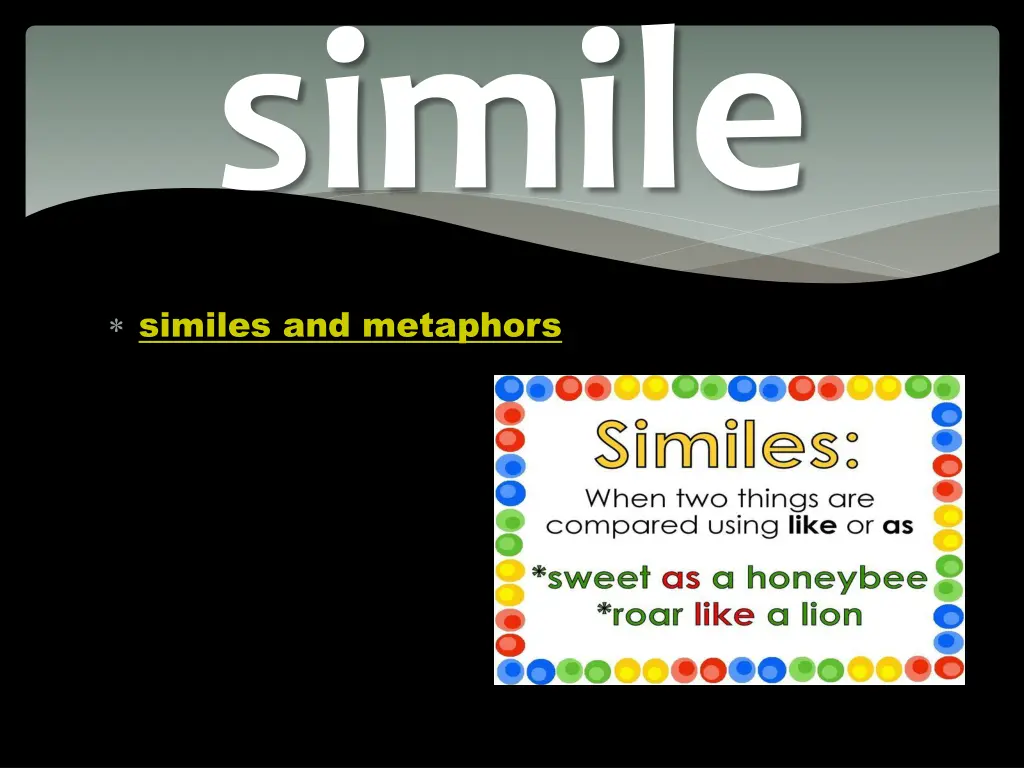 similes and metaphors simile