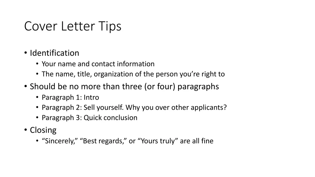 cover letter tips